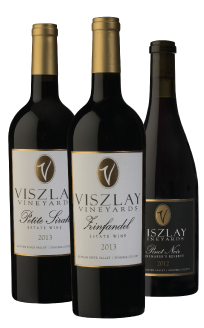 Bottle of Viszlay Petite Sirah, Zinfandel and Pinot Noir