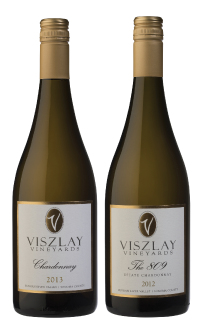Bottle of Viszlay Chardonnay and Viszlay the 809